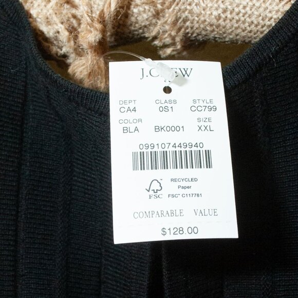 NWT J. Crew Pleated Cotton Sweater Shift Dress in Jet Black size XXL - Picture 10 of 12